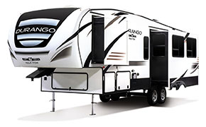2019 KZ RV Durango Half-Ton D256RKT Fifth Wheel Exterior Front 3-4 Off Door Side Slide Out