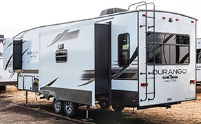 2019 KZ RV Durango Half-Ton D283RLT Fifth Wheel Exterior Rear 3-4 Off Door Side Slide Out