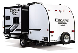 2019 KZ RV Escape Mini M181KS Travel Trailer Exterior Rear 3-4 Off Door Side with Slide Out