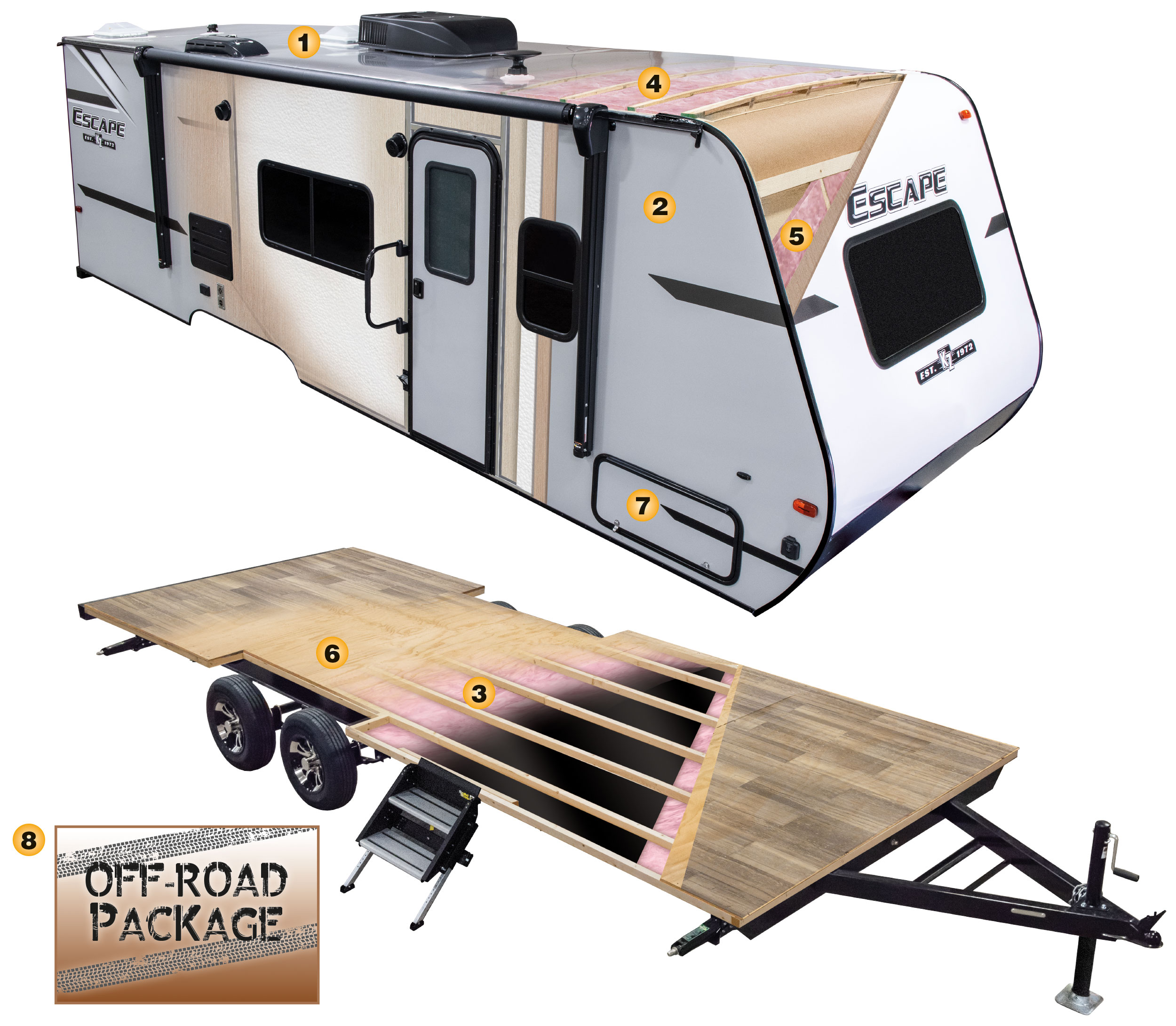 2019 KZ RV Escape Travel Trailer Cutaway