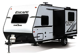 2019 KZ RV Escape E181RB Travel Trailer Exterior Front 3-4 Off Door Side with Slide Out