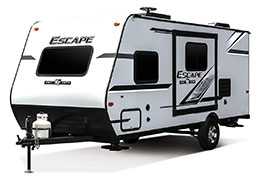 2019 KZ RV Escape E181RB Travel Trailer Exterior Front 3-4 Off Door Side