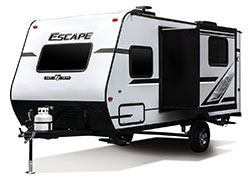 2019 KZ RV Escape E191BH Travel Trailer Exterior Front 3-4 Off Door Side with Slide Out