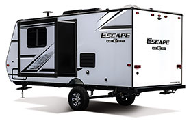 2019 KZ RV Escape E191BH Travel Trailer Exterior Rear 3-4 Off Door Side with Slide Out