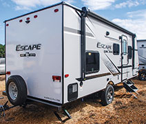 2019 KZ RV Escape E201BH Travel Trailer Exterior Rear 3-4 Door Side