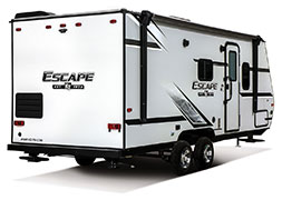 2019 KZ RV Escape E201RB Travel Trailer Exterior Rear 3-4 Door Side