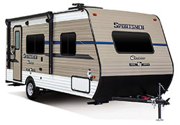 2019 KZ RV Sportsmen Classic 160QB Travel Trailer Exterior Front 3-4 Door Side