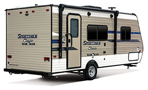 2019 KZ RV Sportsmen Classic 160QB Travel Trailer Exterior Rear 3-4 Door Side