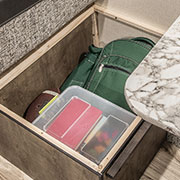 2019 KZ RV Sportsmen Classic 160QB Travel Trailer Dinette Storage