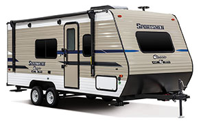 2019 KZ RV Sportsmen Classic 190BH Travel Trailer Exterior Front 3-4 Door Side