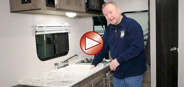 View video of the 2019 KZ RV Sportsmen Classic 160RBT travel trailer interior features