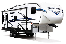 2019 KZ RV Sportsmen 251RL Fifth Wheel Exterior Front 3-4 Door Side