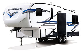 2019 KZ RV Sportsmen 251RL Fifth Wheel Exterior Front 3-4 Off Door Side Slide Out
