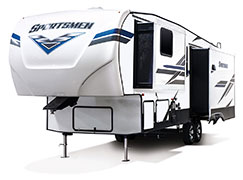 2019 KZ RV Sportsmen 303RL Fifth Wheel Exterior Front 3-4 Off Door Side Slide Out