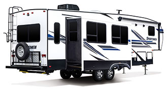 2019 KZ RV Sportsmen 303RL Fifth Wheel Exterior Rear 3-4 Door Side Slide Out