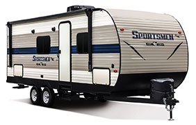 2019 KZ RV Sportsmen SE 230BHSE Travel Trailer Exterior Front 3-4 Door Side