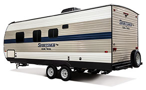 2019 KZ RV Sportsmen SE 240FBSE Travel Trailer Exterior Rear 3-4 Off Door Side
