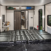 2019 KZ RV Sportster 321THR13 Travel Trailer Toy Hauler Cargo Area Sofa Down