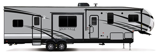 2019 KZ RV Sportster 343TH11 Fifth Wheel Toy Hauler Exterior Side Profile Door Side