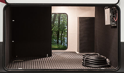 2019 KZ RV Venom V3911TK Fifth Wheel Toy Hauler Exterior Pass Through Storage