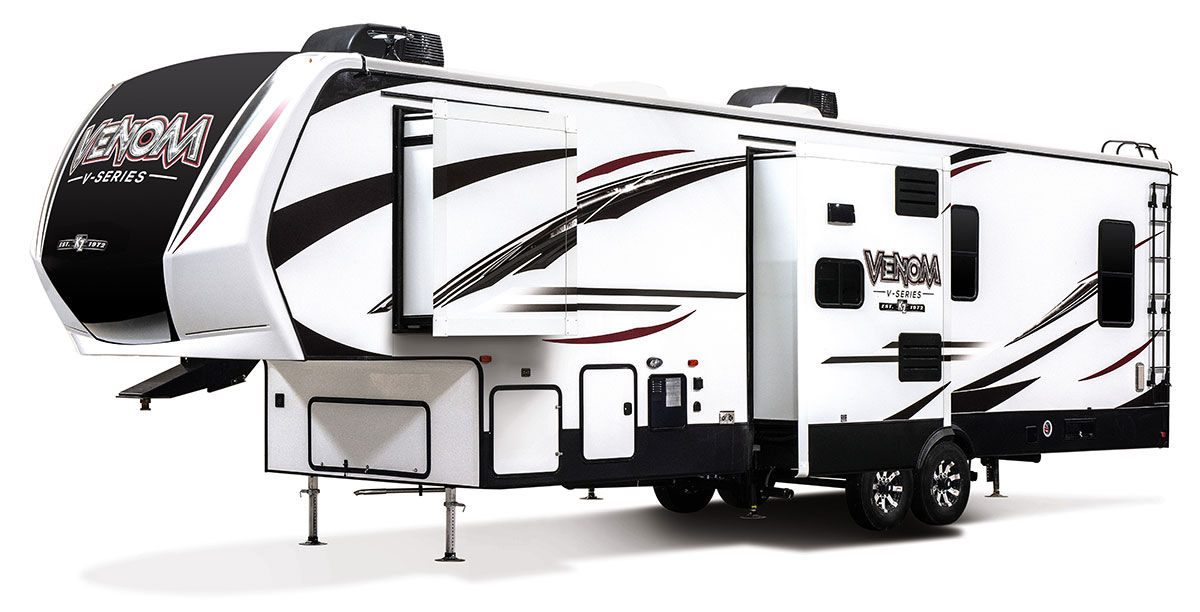 2019 Venom V-Series V3411TK Luxury Fifth Wheel Toy Hauler | KZ RV