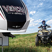 2019 KZ RV Venom V-Series V3517DK Fifth Wheel Toy Hauler with ATV