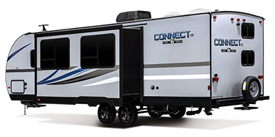 2019 KZ RV Connect SE C261BHKSE Travel Trailer Exterior Rear 3-4 Off Door Side with Slide Out