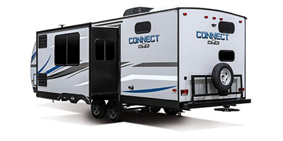2020 KZ RV Connect C251BHK Travel Trailer Exterior Rear 3-4 Off Door Side with Slide Out