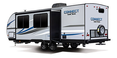 2020 KZ RV Connect C261RB Travel Trailer Exterior Rear 3-4 Off Door Side with Slide Out