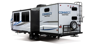 2020 KZ RV Connect C271BHK Travel Trailer Exterior Rear 3-4 Off Door Side with Slide Out