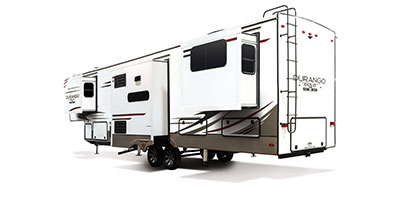 2019 KZ RV Durango Gold G381REF Fifth Wheel Exterior Rear 3-4 Off Door Side with Slide Out