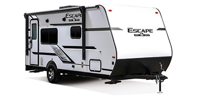 2019 KZ RV Escape E180TH Travel Trailer Toy Hauler Exterior Front 3-4 Door Side
