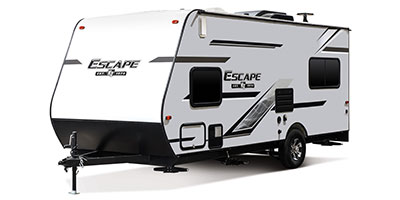 2019 KZ RV Escape E180TH Travel Trailer Toy Hauler Exterior Front 3-4 Off Door Side