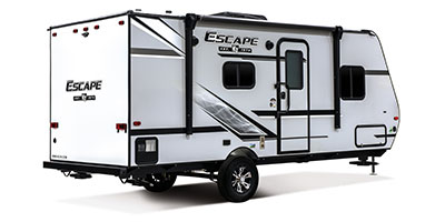 2019 KZ RV Escape E181RB Travel Trailer Exterior Rear 3-4 Door Side