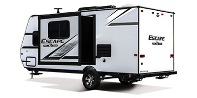 2019 KZ RV Escape E181RB Travel Trailer Exterior Rear 3-4 Off Door Side with Slide Out