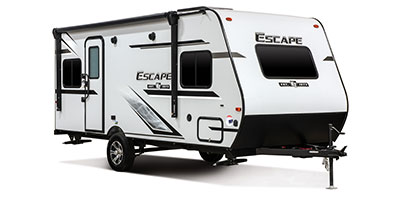 2019 KZ RV Escape E181RD Travel Trailer Exterior Front 3-4 Door Side