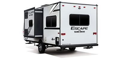 2019 KZ RV Escape E181RD Travel Trailer Exterior Rear 3-4 Off Door Side with Slide Out