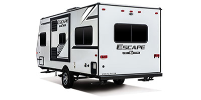 2019 KZ RV Escape E181RD Travel Trailer Exterior Rear 3-4 Off Door Side