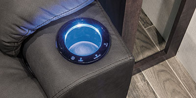 2019 KZ RV Sportsmen 251RL Fifth Wheel Theater Seating Cup Holder Light On