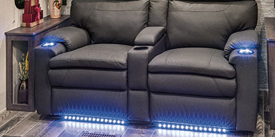 2019 KZ RV Sportsmen 251RL Fifth Wheel Theater Seating Seat Lights On