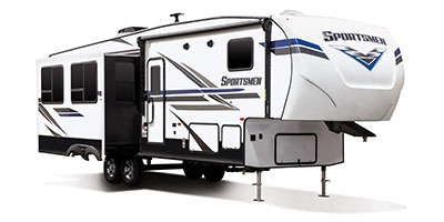 2019 KZ RV Sportsmen 303RL Fifth Wheel Exterior Front 3-4 Door Side Slide Out