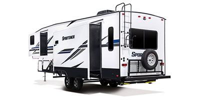 2019 KZ RV Sportsmen 303RL Fifth Wheel Exterior Rear 3-4 Off Door Side Slide Out