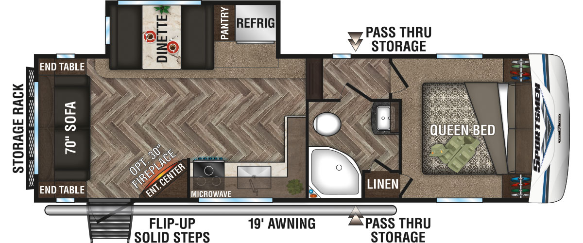 2020 KZ RV Sportsmen 251RL Fifth Wheel Floorplan