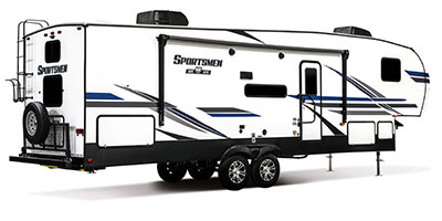 2020 KZ RV Sportsmen 292BHK Fifth Wheel Exterior Rear 3-4 Door Side