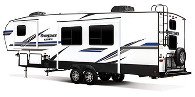 2020 KZ RV Sportsmen 292BHK Fifth Wheel Exterior Rear 3-4 Off Door Side