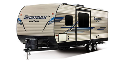 2019 KZ RV Sportsmen LE 231BHKLE Travel Trailer Exterior Front 3-4 Off Door Side