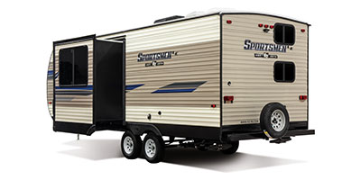 2019 KZ RV Sportsmen LE 231BHKLE Travel Trailer Exterior Rear 3-4 Off Door Side Slide Out
