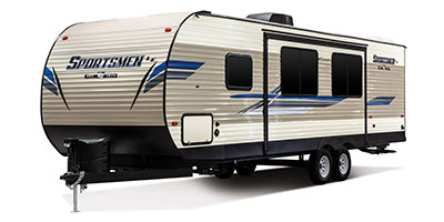2019 KZ RV Sportsmen LE 281BHKLE Travel Trailer Exterior Front 3-4 Off Door Side
