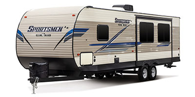 2019 KZ RV Sportsmen LE 291RKLE Travel Trailer Exterior Front 3-4 Off Door Side