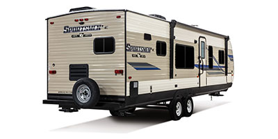2019 KZ RV Sportsmen LE 291RKLE Travel Trailer Exterior Rear 3-4 Door Side